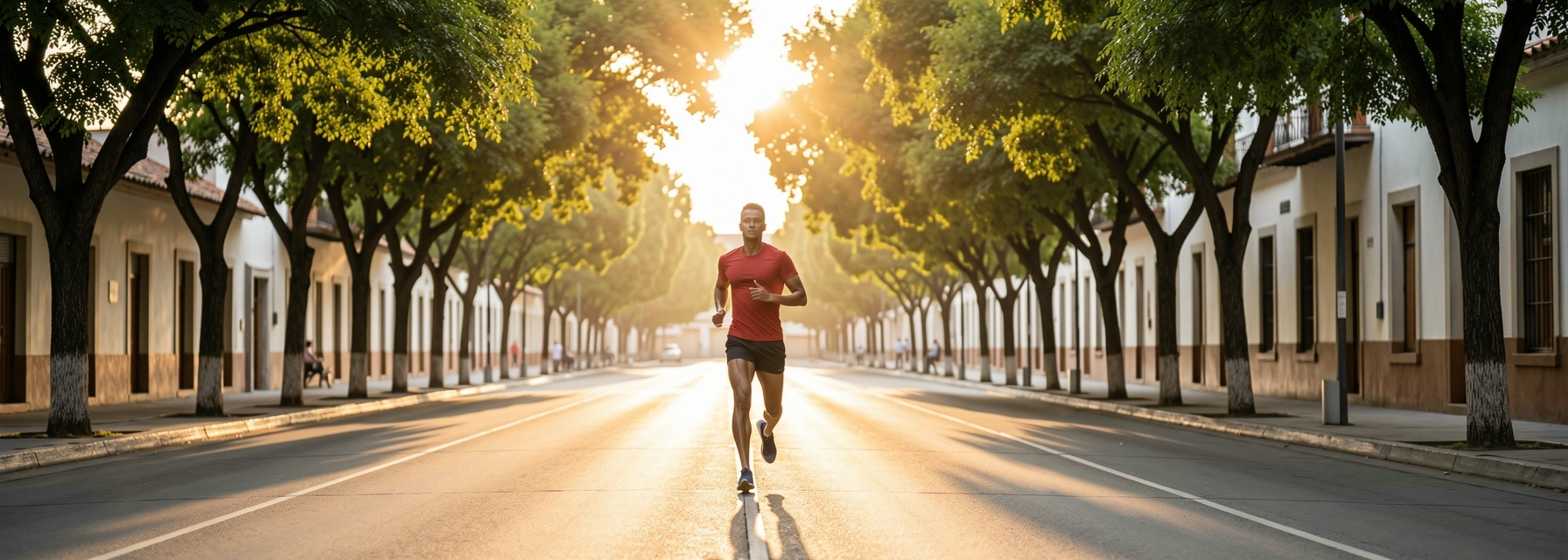 Persona corriendo al amanecer